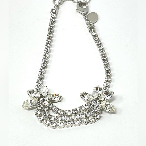 New Anthropologie BHLDN Ti Adoro Crystal Silver Bracelet - Picture 5 of 5